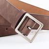 Women Thin Nubuck Leather Belt Alloy Buckle Vintage Waistband Strap
