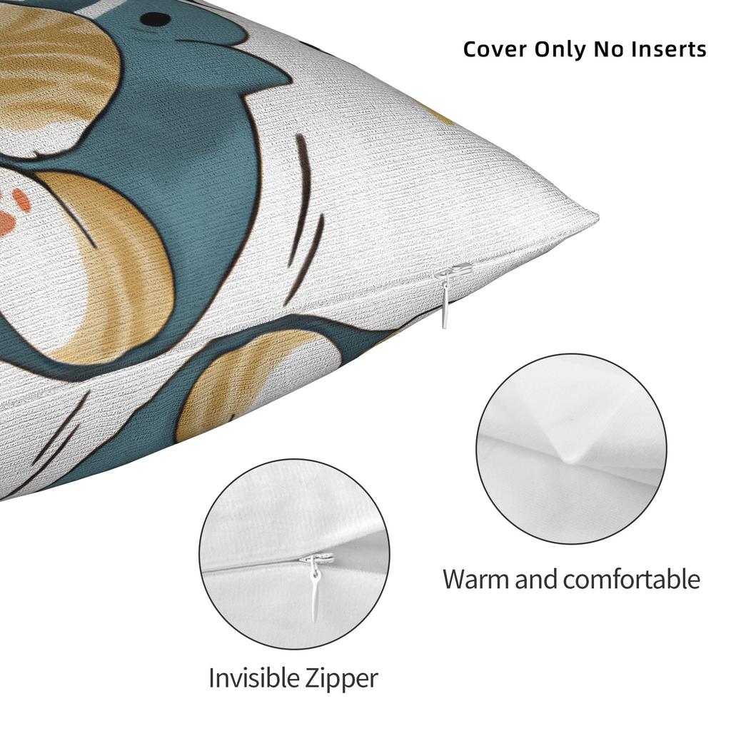 Sharks And Kittens Pillow Case Novelty Pillow Cover Comfy Pillowcases For Sofa Couch Bed Living Room