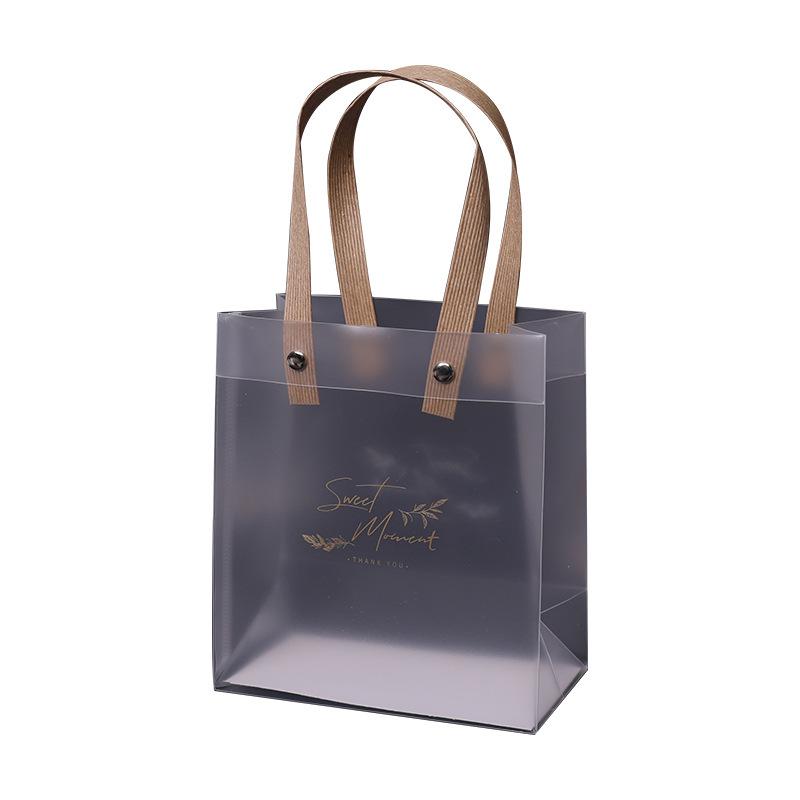 Frosted Transparent PVC Tote Bag - Waterproof Cosmetic Gift Packaging
