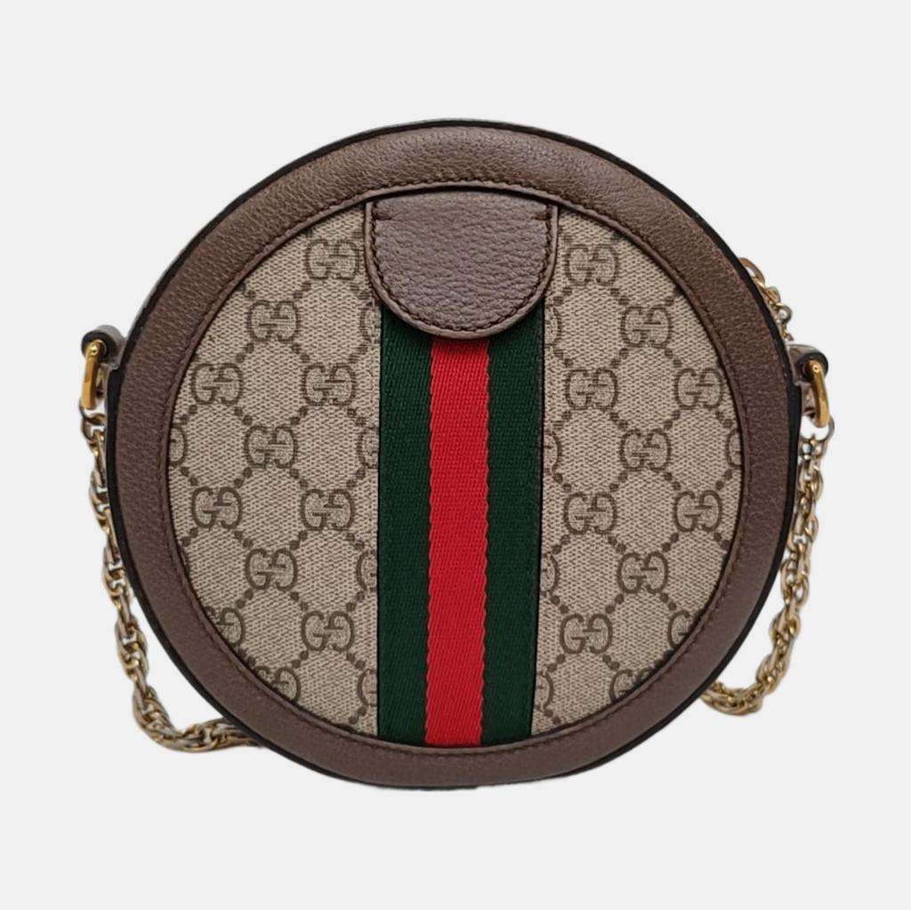 [Pre-Owned] Gucci Ophidia GG Mini Round Bag 'Beige' - Good #MQ866J