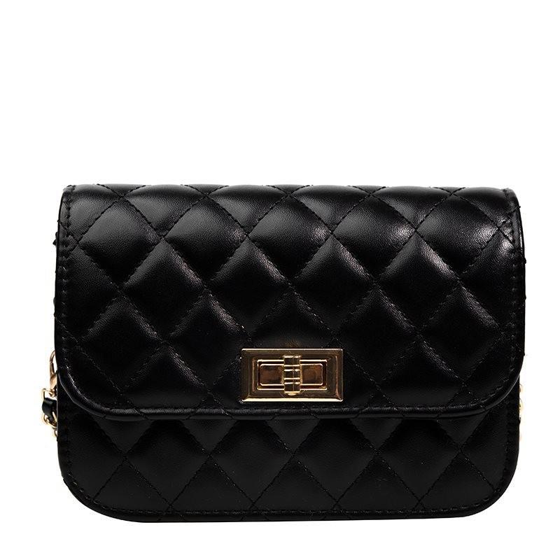 Stylish Chain Crossbody Bag For Women Vintage Checkered Design Soft Pu Leather