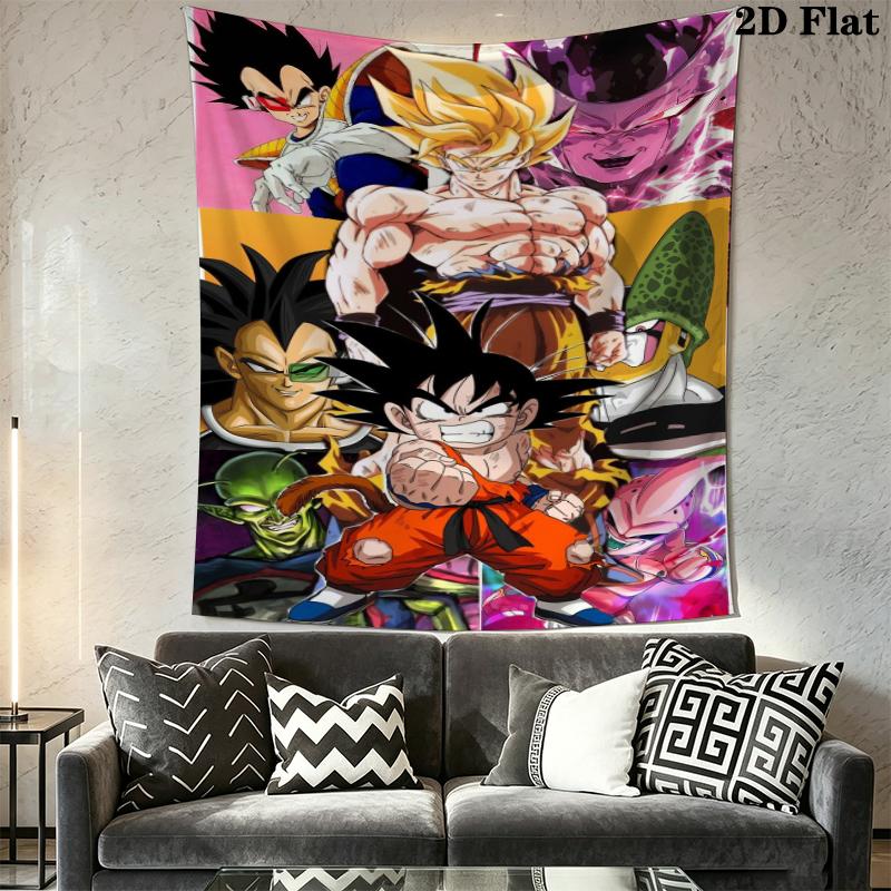 DRAGON BALL Wall Tapestry Aesthetic Wall Hanging Printed Fabric Blanket Decorative Tapestries for Bedroom Living Room Home Decor