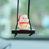 Festival Swinging Santa Auto Mirror Hanging Decoration Resin Christmas Ornament For Car Home Decoration