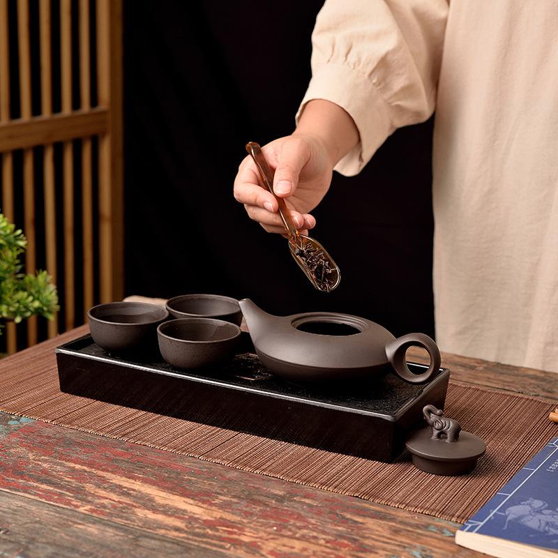 Большой чайник из фиолетовой глины ручной работы, набор для чая кунг-фу, чайник-фильтр для заваривания чая Чжу Ни, чайник «Слон»