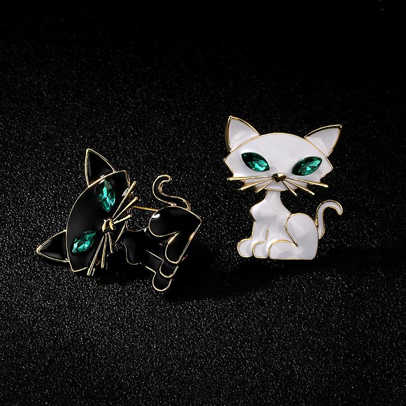 Высококачественная милая масляная брошь в виде котенка, женская индивидуальная брошь с животным, креативный костюм с аксессуарами