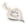 [F4948] - Silver Pendant 'Love Crystal' White