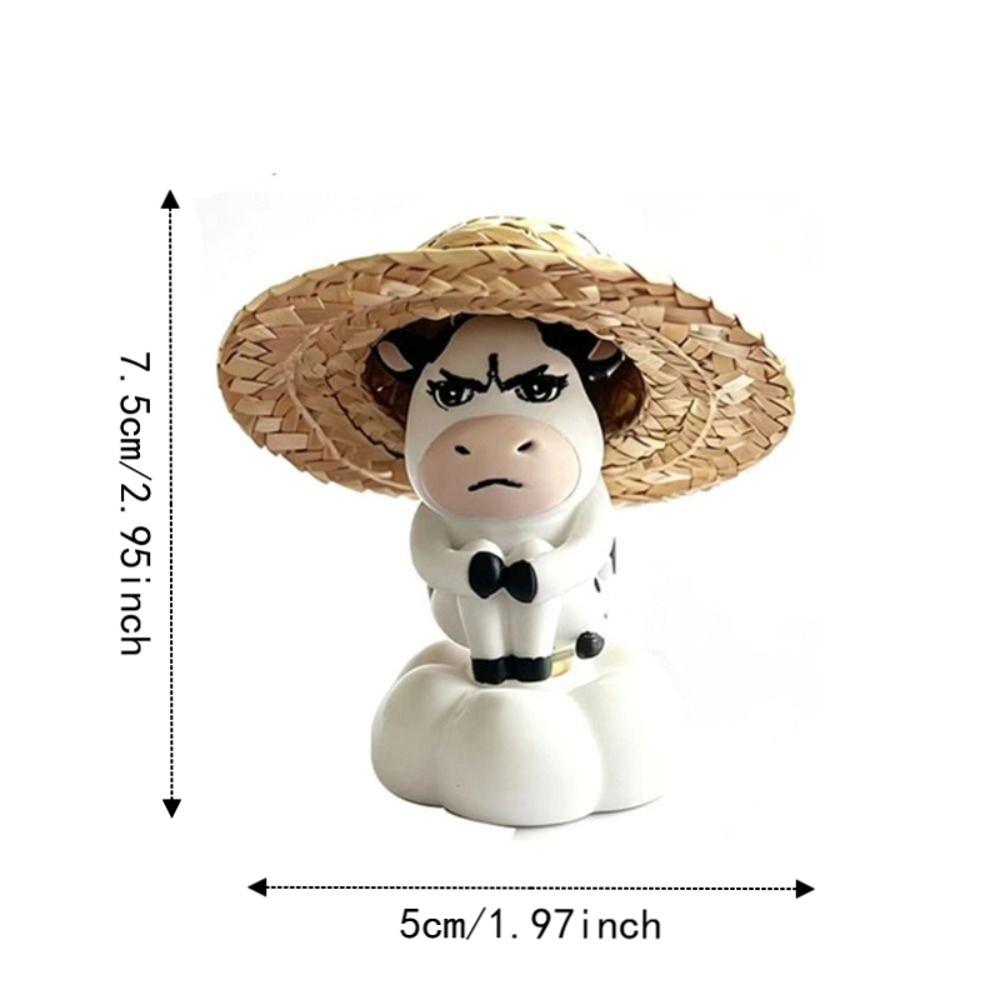 Cute Grass Cow Figure Ugly-cute Car Ornament Emo Center Console Decoration Center Console
