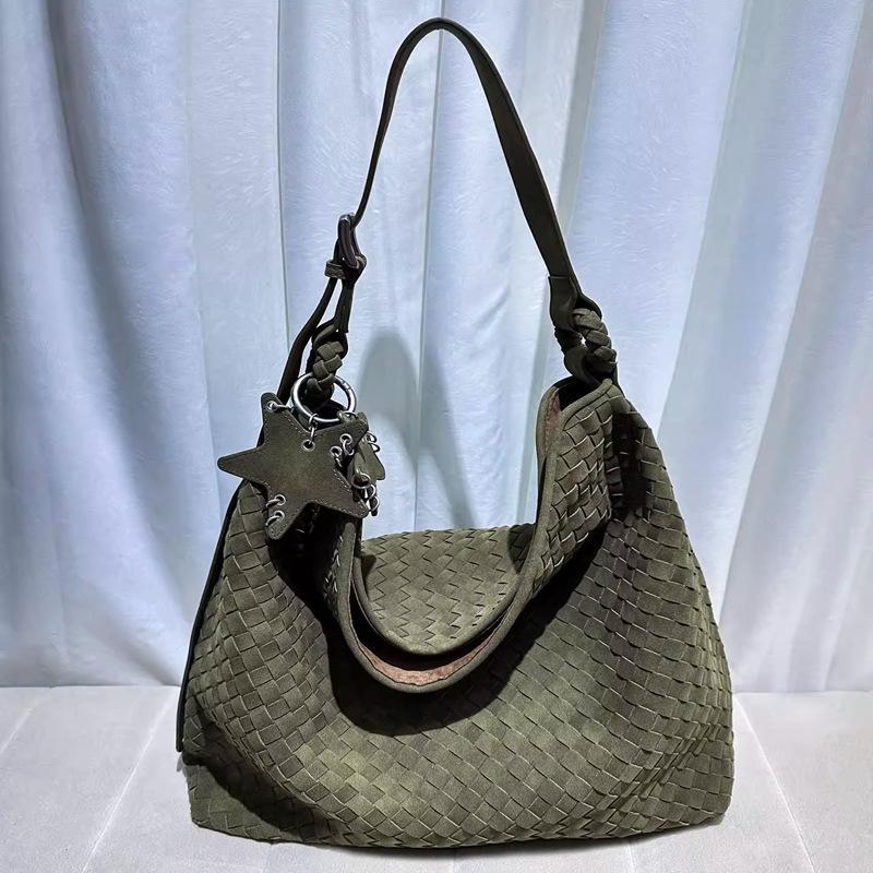 High-end Matte Hand-woven Single-shoulder Crossbody Tote Bag, Large-capacity Hand-held Shopping Bag for Commuting