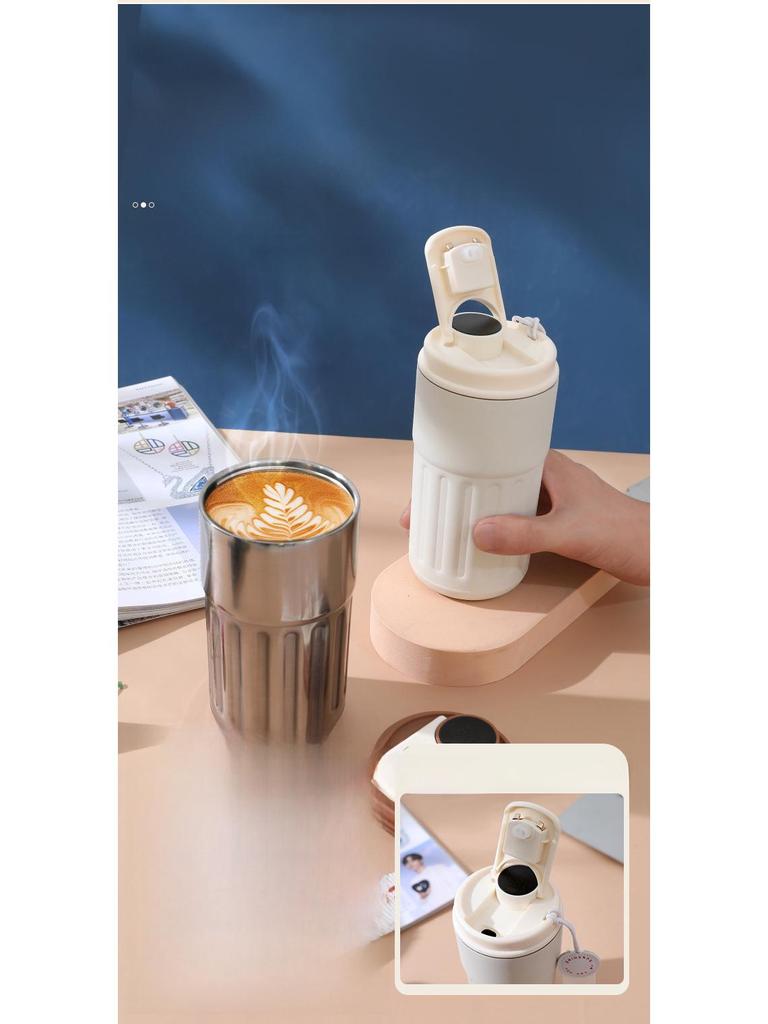 Симпатичная портативная термокружка с интеллектуальным дисплеем температуры – дорожная кружка из нержавеющей стали 316 с веревкой для переноски