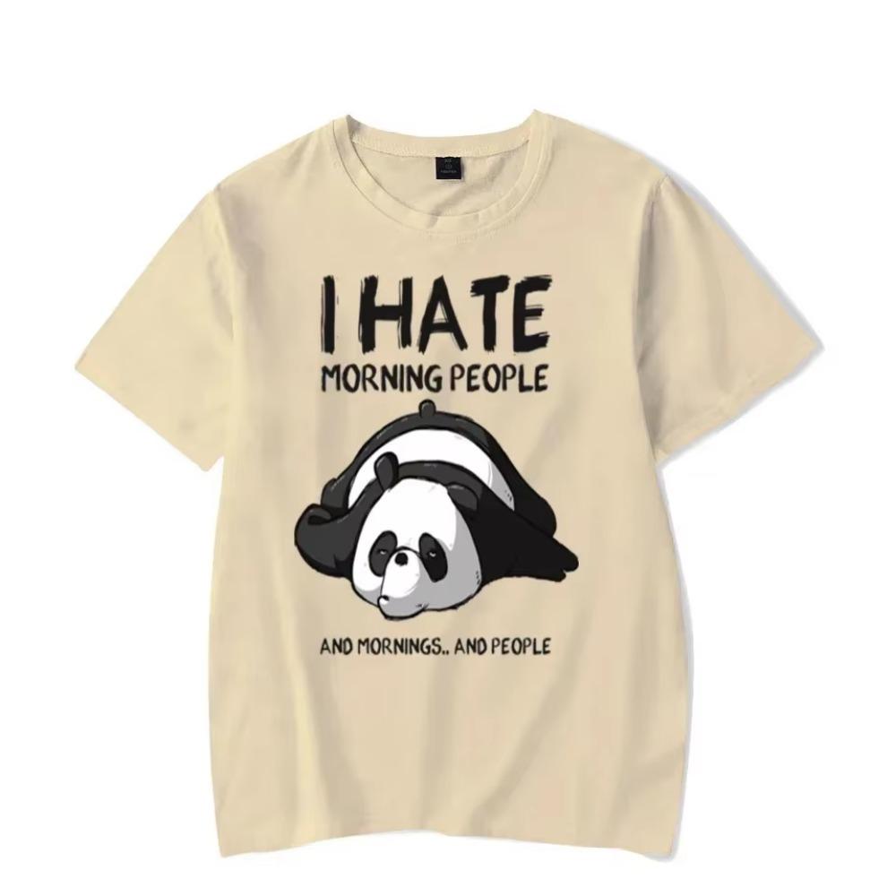 Funny Panda Tshirt Men I Hate Morning People Graphic Tee Shirt Summer Short Sleeve T Shirt Men Harajuku Panda Tops Streetwear