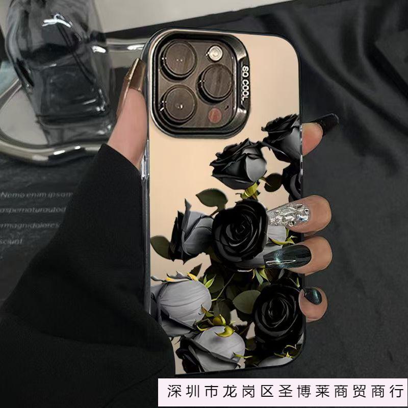 Большая красная роза Чехол для мобильного телефона Apple 16promax подходит для iPhone15/14/13 ультратонкий цветной серебристый 12xr16.
