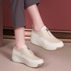 Autumn New British Style Women's Fashion Casual Sports Shoes Wedge Heel Platform Zipper Low Top Non-slip Breathable Single Shoes