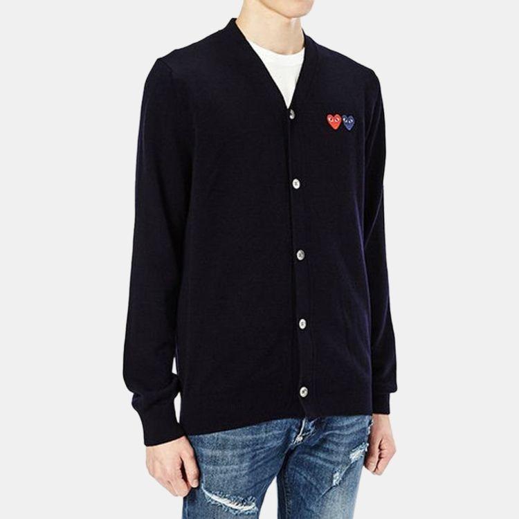 Comme des Garçons PLAY Кардиган COMME des GARCONS PLAY с двойными эмблемами 'Navy' Мужской AZ-N058-051-2