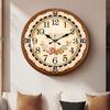 Ретро настенные часы из массива дерева, модные настенные часы для гостиной, круглые бесшумные настенные часы высокого класса