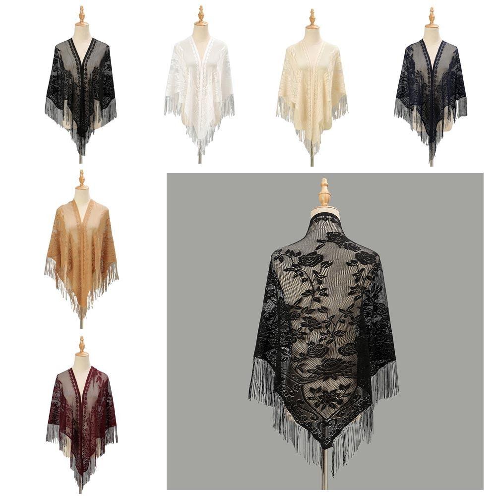 С кисточкой женская шаль разноцветный тюль шаль плащ модный шарф женский
