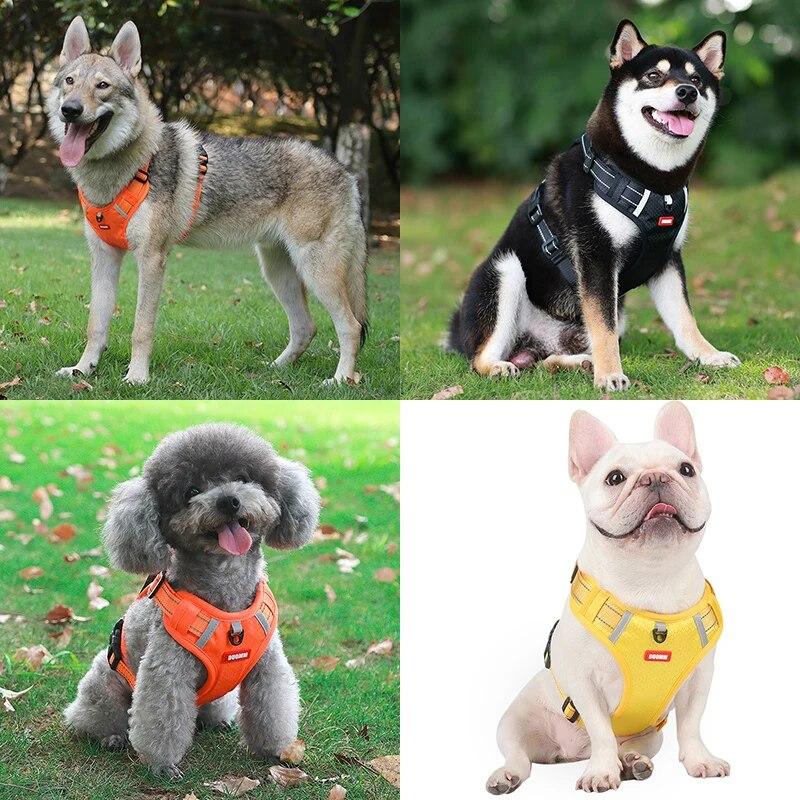 Pet Harness for Small Large Dogs Adjustable Safety Lead Straps Reflective Dog Harnesses Vest French Bulldog Walking Lead