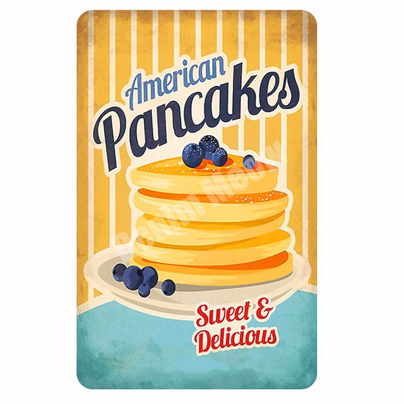 КОФЕ табличка металлические жестяные вывески паб-бар пончики декоративная тарелка мороженое запеченная настенная живопись пирог торты винтажный домашний декор A293