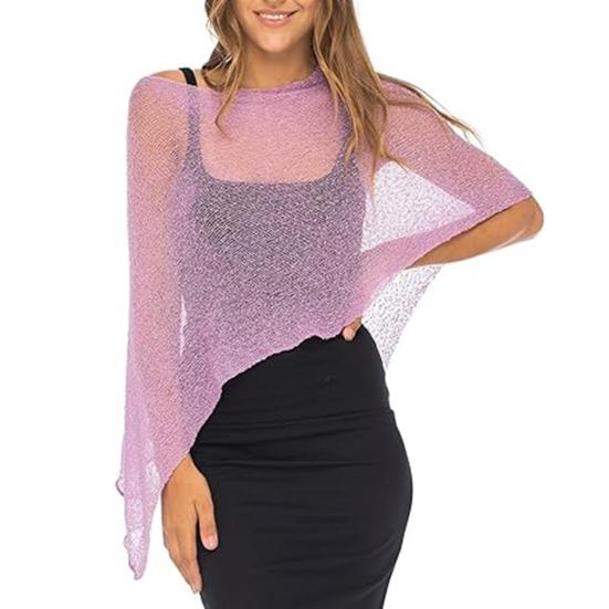 Женская накидка-шаль из сетки с асимметричным подолом, легкий летний пуловер, дорожная одежда-обертка