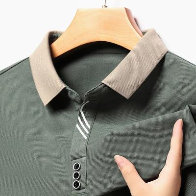 Новая мужская рубашка с длинным рукавом в стиле business casual, однотонная рубашка поло, модная, дышащая, удобная, универсальный топ