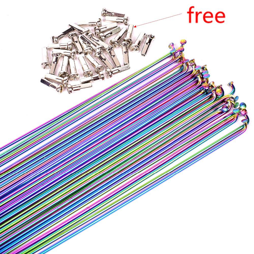 Nipples 304 Stainless Steel Rainbow Cycle Spokes Bicycle Spoke Stainless Steel Spokes Vacuum Pating