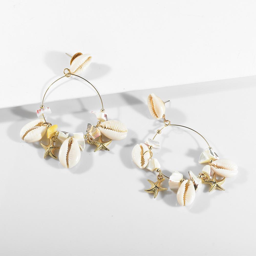 Trendy Summer 2021 Simple Teardrop Shell Earrings For Women In Multicolor