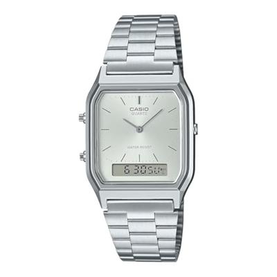 Серебряные часы Один размер Серебряный браслет [Casio] AQ-230A-7A Ana-Digi