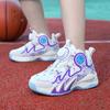 Баскетбольные кроссовки 2024 года, новые осенние дышащие сетчатые детские нескользящие и износостойкие профессиональные боевые спортивные туфли с вращающимися кнопками