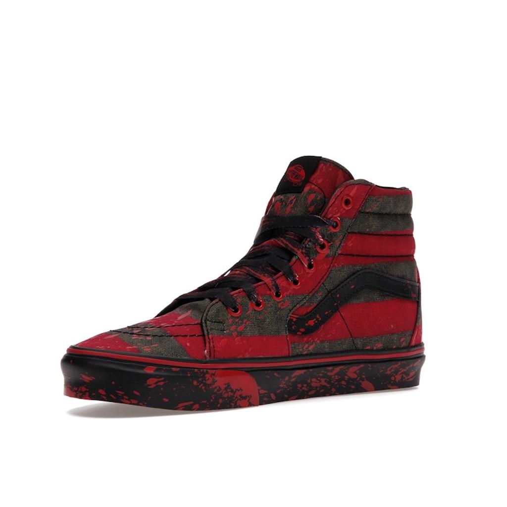House of Terror X Vans Sk8-Hi The Nightmare On Elm Street Unisex Sneakers Red Black VN0A4U3CZV1
