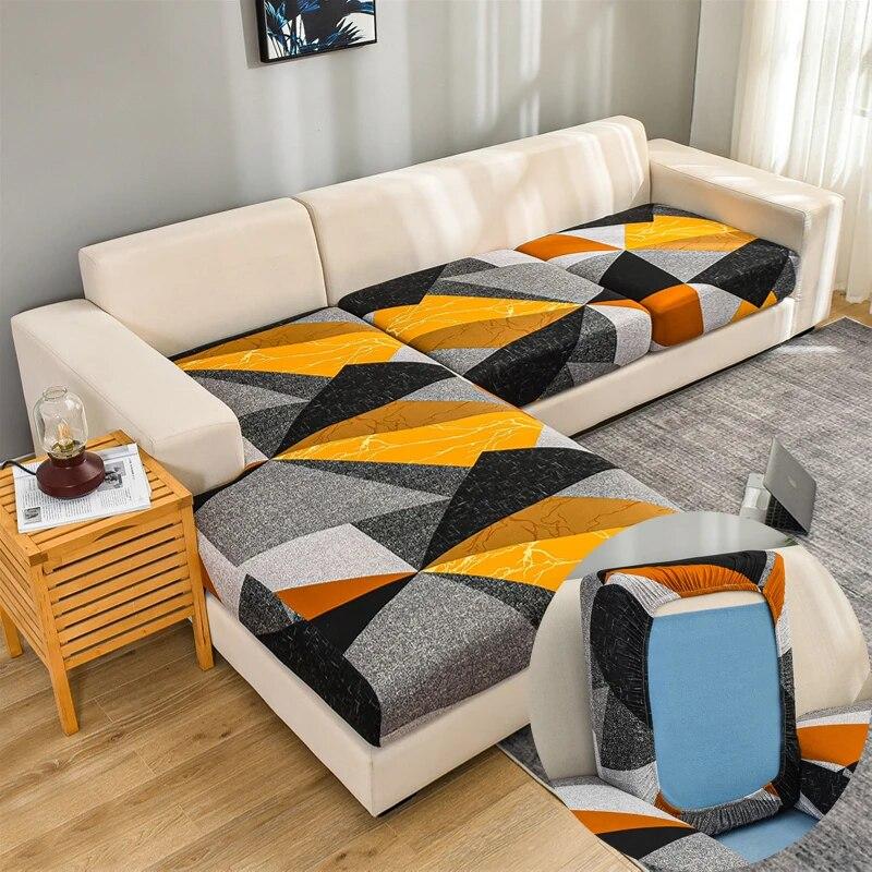 Защитный чехол для мебели с геометрическим принтом, чехол для дивана с геометрическим принтом, чехол для углового дивана, эластичный эластичный чехол для дивана, защита для домашних животных