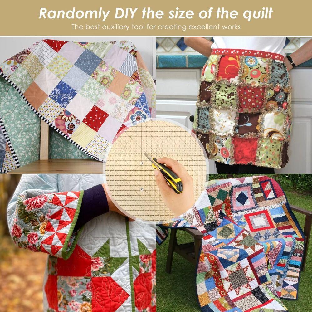 Прозрачная линейка для квилтинга 5-в-1 Акриловая линейка для раскроя ткани Масштаб Шаблон для квилтинга с прорезями Шитье