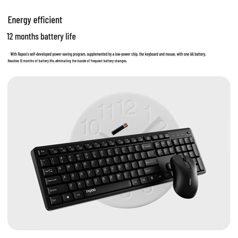 Rapoo X2800S Full-Size Wireless Keyboard and Mouse Combo
