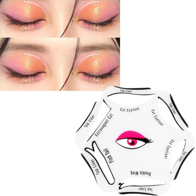 Makeup Stencil Kit With Adjustable Eye Liner And Brow Guides For Precise Application