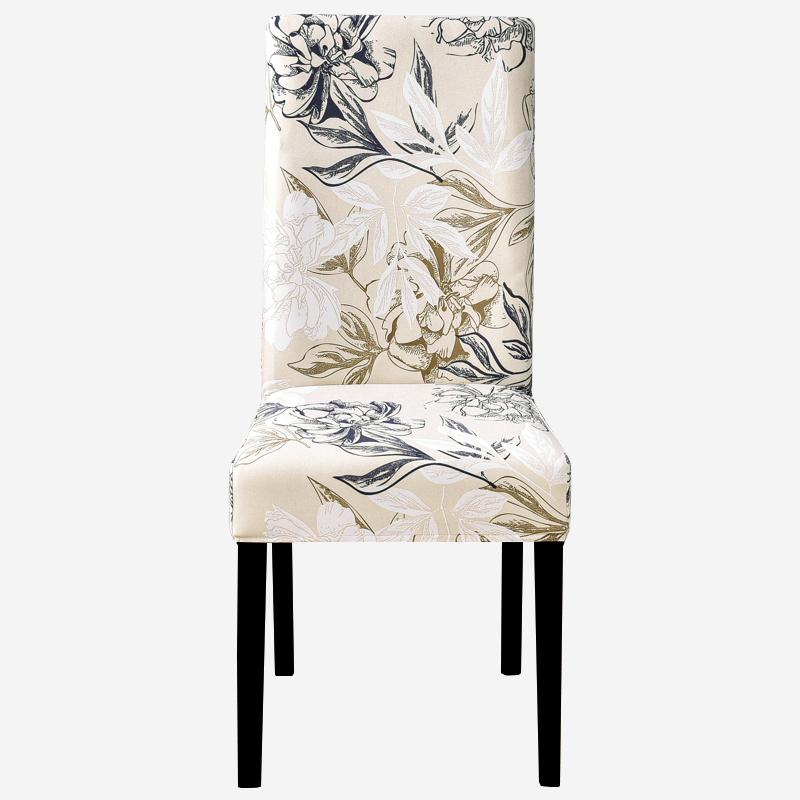 Чехлы на стулья с принтом, эластичные чехлы на кухонные сиденья, эластичные чехлы на стулья из спандекса для столовой, свадебного отеля, банкета, моющиеся, 1 шт.