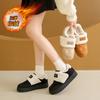 CRLAYDK Fashion Winter Flat Boots Warm Casual Fashion Fur Lining Ankle Snow Shoes Platform Fleece Loafers Indoor Outdoor Booties