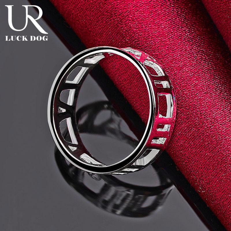 925 Sterling Silver Hollow Roman Numeral Ring Fashion Wedding Jewelry