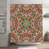 Mandala Shower Curtain Bathroom Decorative Waterproof Fabric Bath Liner Modern Print Pattern Pink Blue Yellow Red Flower Design