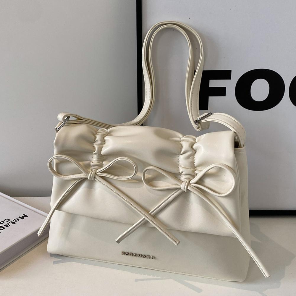 Женская сумка через плечо из искусственной кожи с бантом, повседневная сумка с регулируемым плечевым ремнем, модная сумка, модная сумка для покупок для повседневного офисного использования