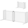 Dog Gate for Medium and Small Size Extendable Freestanding in Wood, 102-183x57x70 cm, White