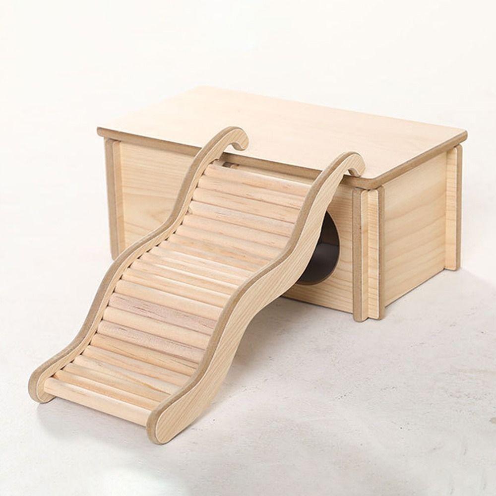 Multifunctional Animal Stairs Toy Wooden Ramp Bridge Hamster Habitat Toy  Small Animals
