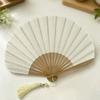 Bamboo Frame Folding Hand Fan Cotton Linen Cloth Retro Handheld  Fan Dance Fan  Chinese Style
