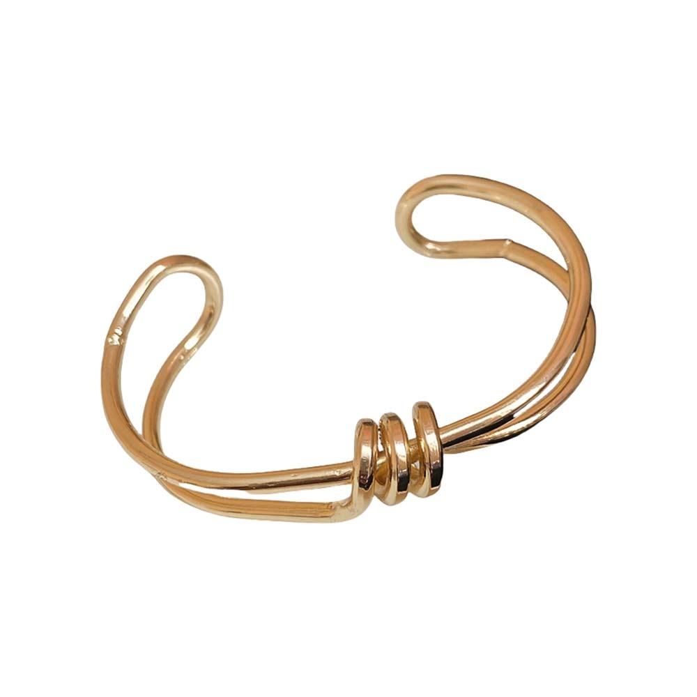 Железные браслеты-манжеты Золотой Серебряный Преувеличенный браслет Уникальный широкий открытый браслет Девушки