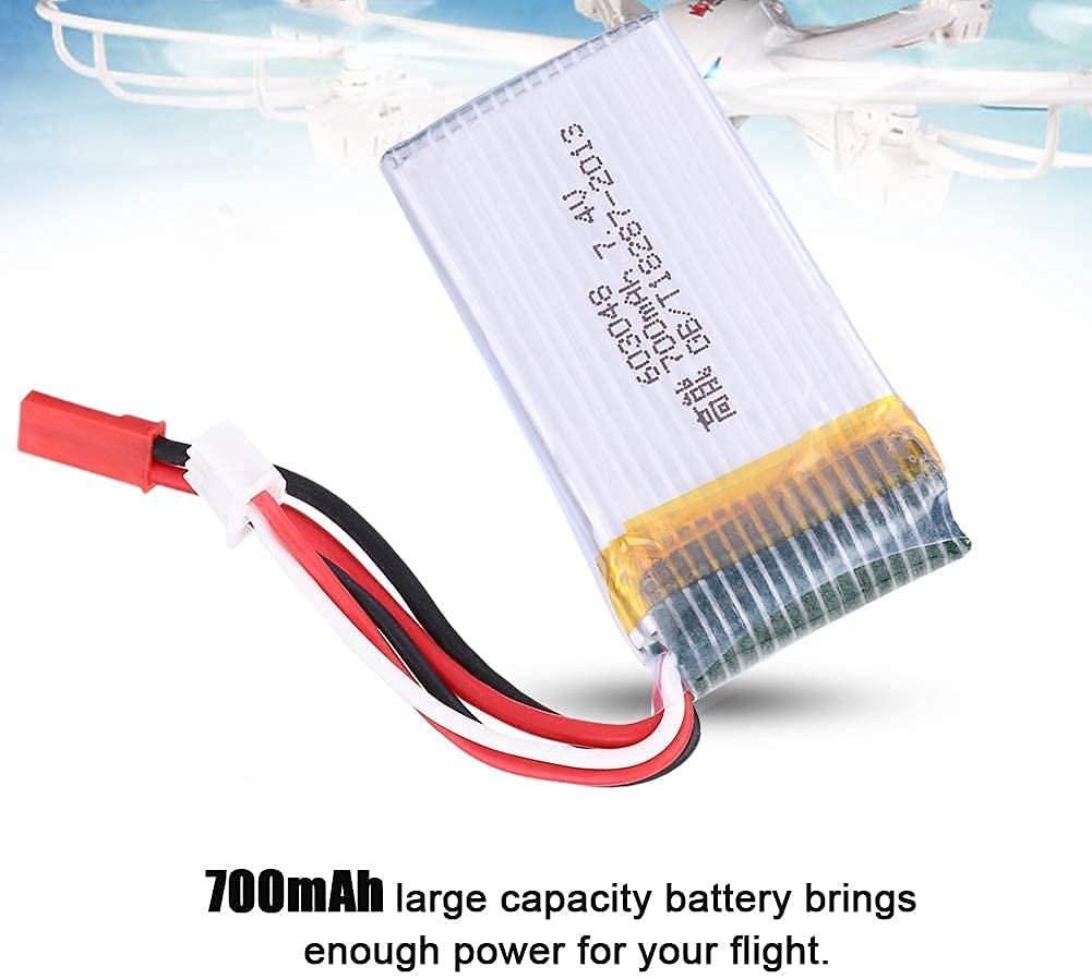LiPo Battery 7.4V 700mAh – Rechargeable – Compatible with MJX X600 Drone – Lightweight & Powerful – 55x30x14mm – Silver
