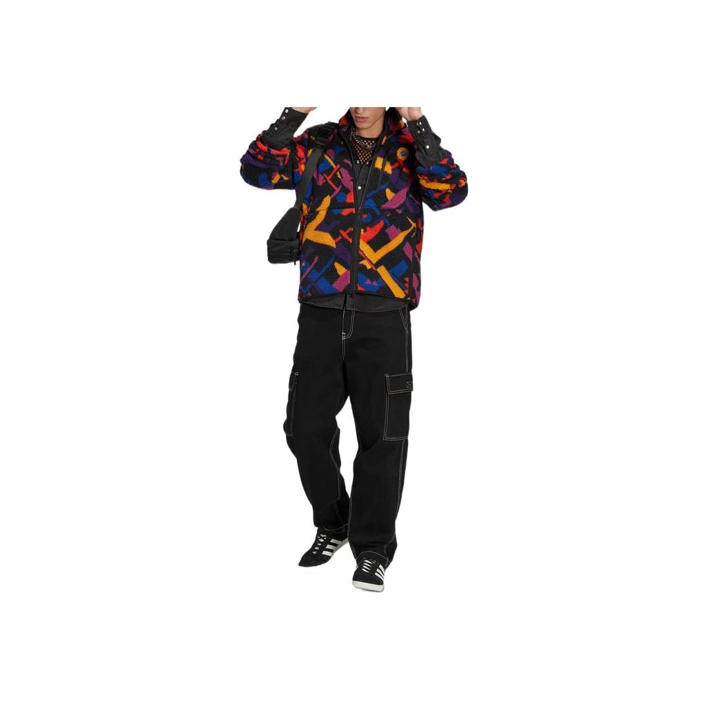 Adidas Оригиналы FW22, теплая куртка с логотипом трилистника и воротником-стойкой на молнии, мужские куртки, разноцветные II8478