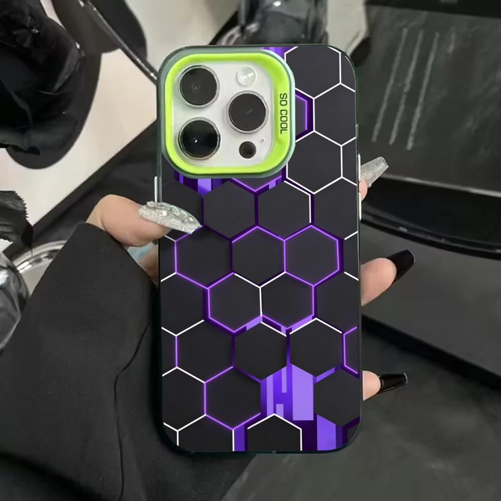 Чехол для телефона с сотовым рисунком, подходит для iPhone 17 16 15 14 13 12 11 Pro/Max/Plus, противоударная задняя крышка