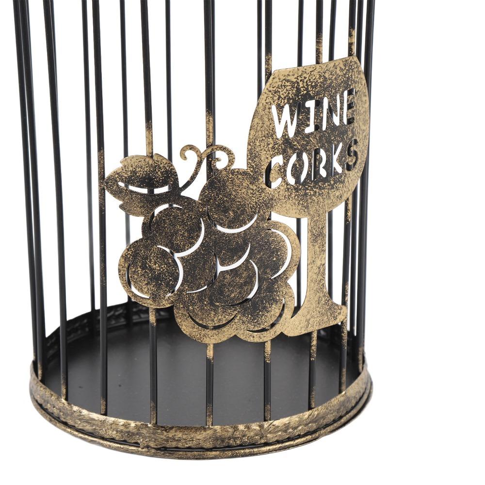 Large Capacity Wine Cork Holder Steel Material Decorative Cork Barrel For Kitchen