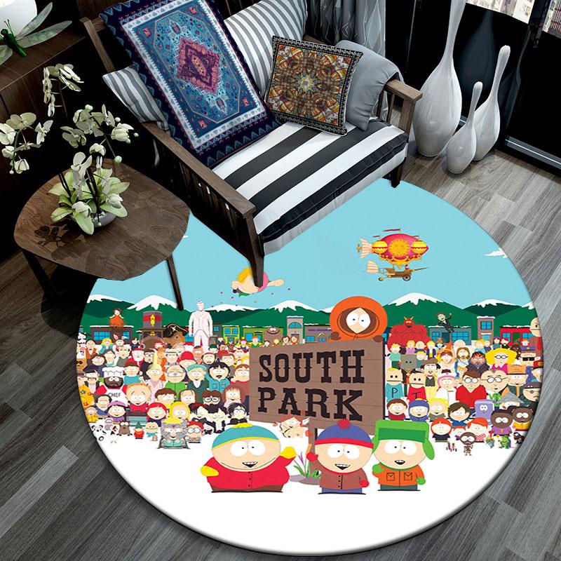 South Park pattern round rug,Carpet Rug for Living Room Bedroom Playroom ,Non-slip Floor Mat,Holiday Gifts and Birthday Gifts.