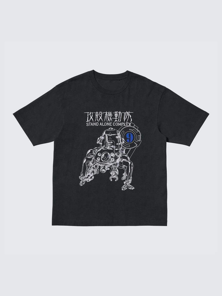 Ghost In The Shell T-shirts Men's Anime Oversized Graphic T-Shirt Japanese Old School Anime T-shirt Y2k Men's Clothes Male Top