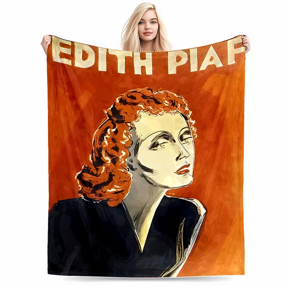 Vintage Edith Piaf Art Blanket for all seasons blanket lunch break throw gift