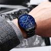 CRRJU New Men's Steel Band Sports Watch Fashion Business Multi-functional Six-pin Chronograph Watch