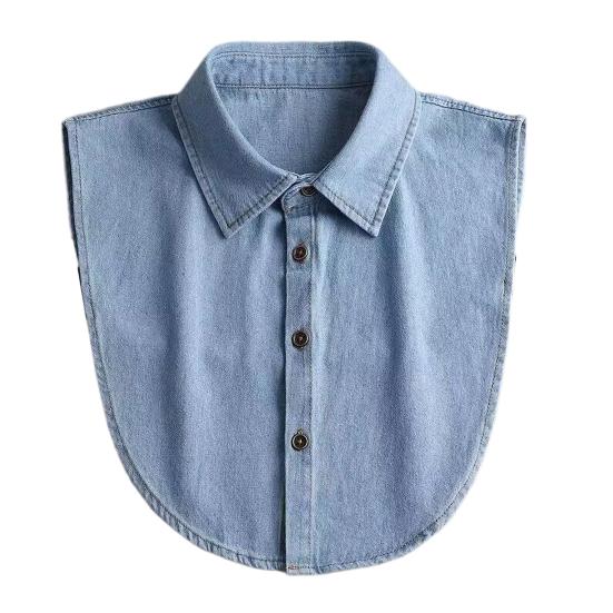 Women Fake Collar with Adjustable Straps Lapel Buttons Closure Detachable Shirt Collar Versatile Decoration